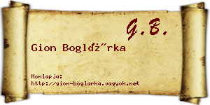 Gion Boglárka névjegykártya